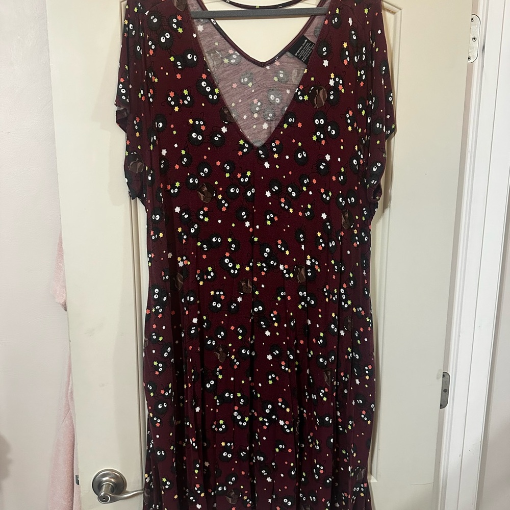 Her Universe Burgundy Studio Ghibli Midi Dress